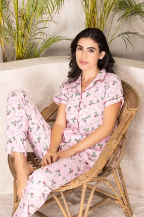 Floral Print Classic collar pj set