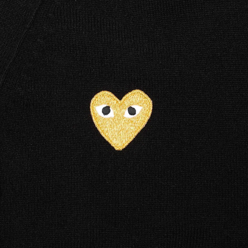 Gold Heart Cardigan - Black