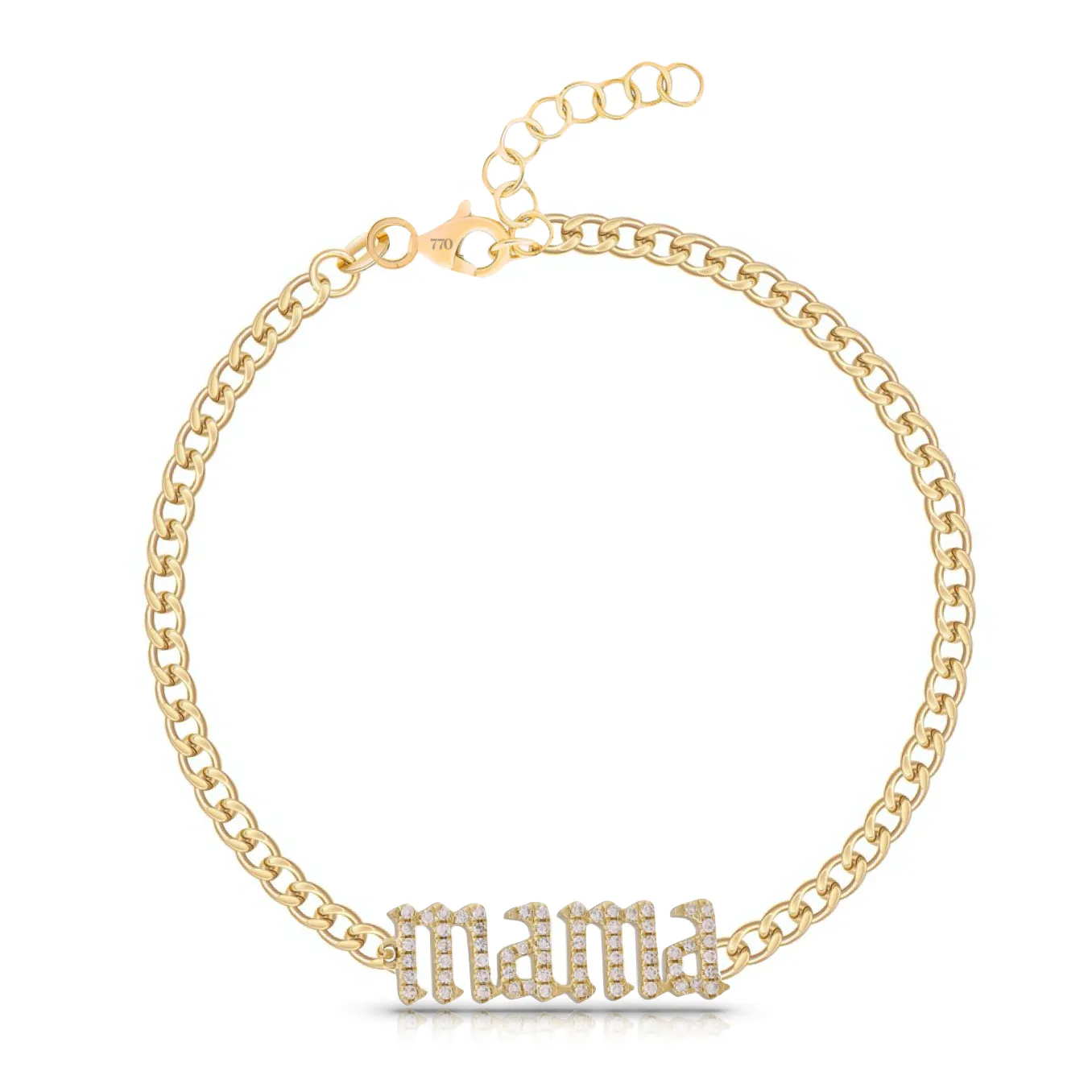 Gothic Pave Name Cuban Link Bracelet