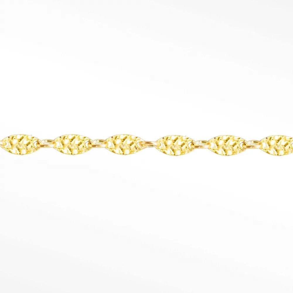 Hammer Marquise Tiny 4.5mm 14k Gold Chain Designer Line for Permanent Jewelry Sold by the inch