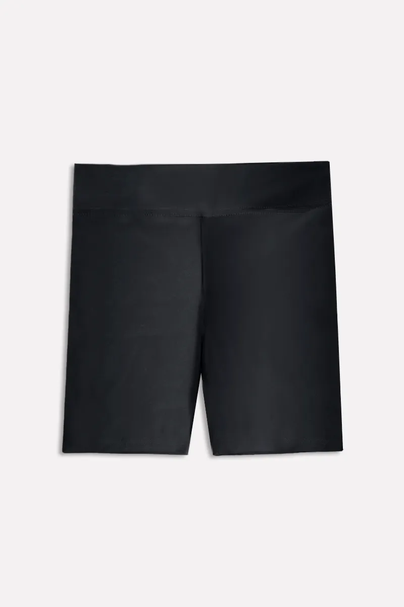 High Shine Biker Short - Black