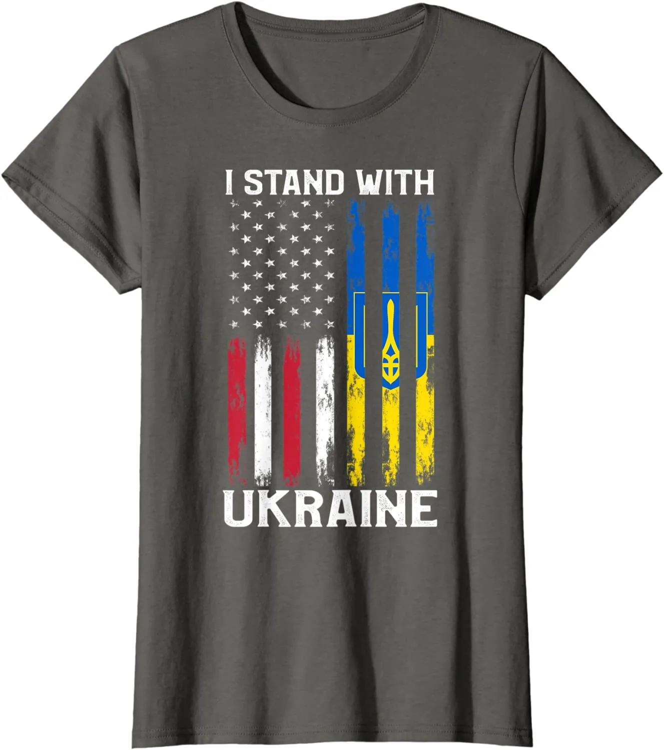 I Stand With Ukraine Flag American USA Flag Support Ukraine T-Shirt