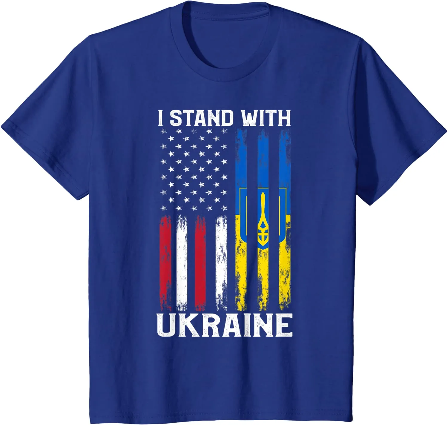 I Stand With Ukraine Flag American USA Flag Support Ukraine T-Shirt