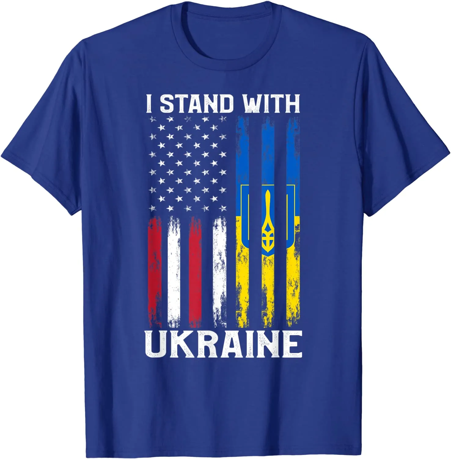 I Stand With Ukraine Flag American USA Flag Support Ukraine T-Shirt