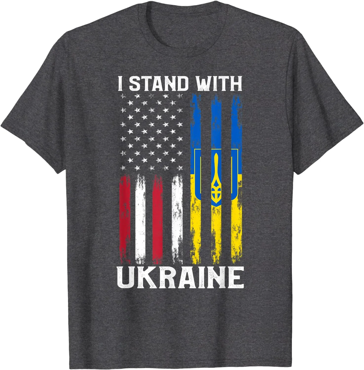 I Stand With Ukraine Flag American USA Flag Support Ukraine T-Shirt