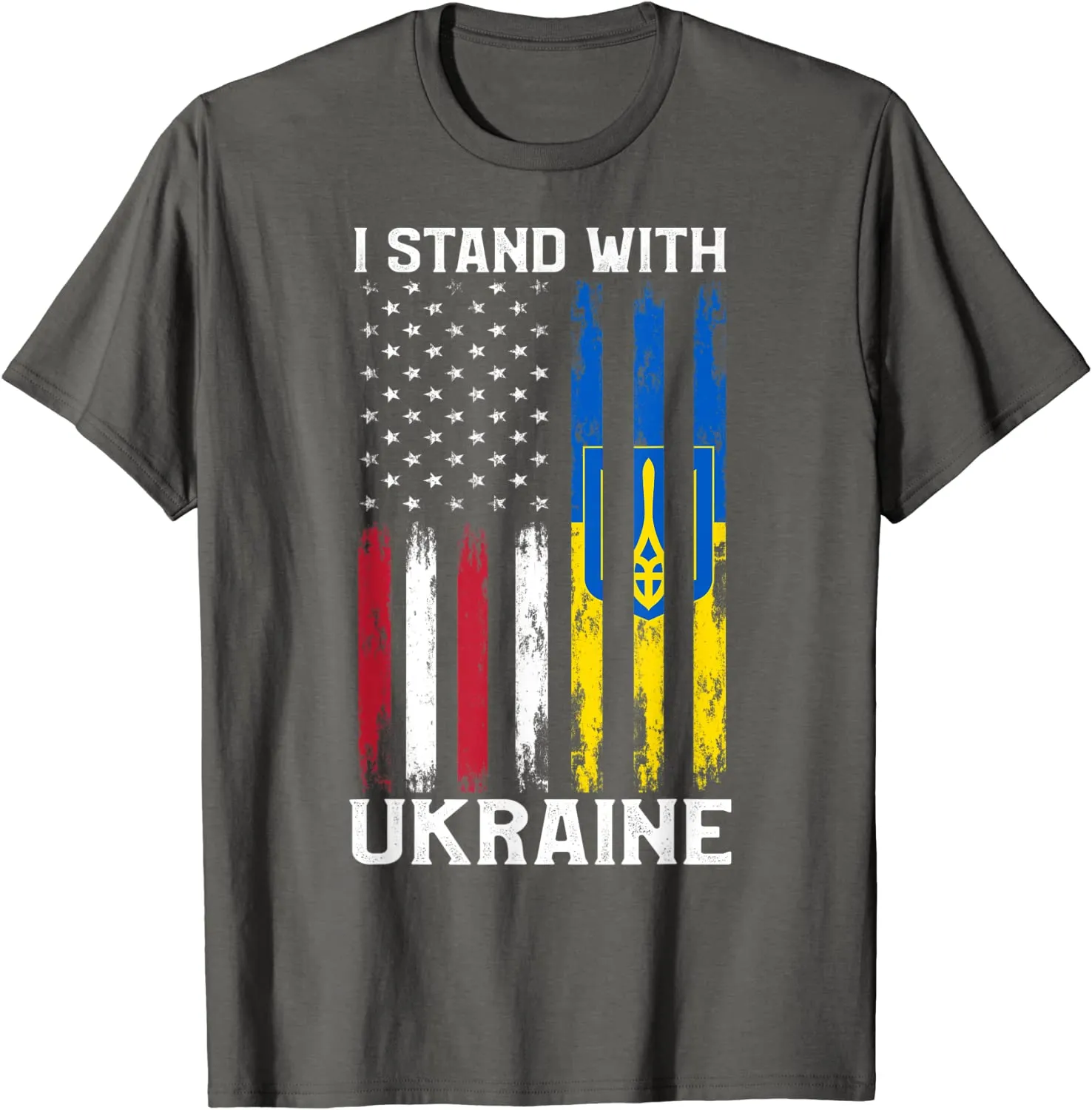 I Stand With Ukraine Flag American USA Flag Support Ukraine T-Shirt