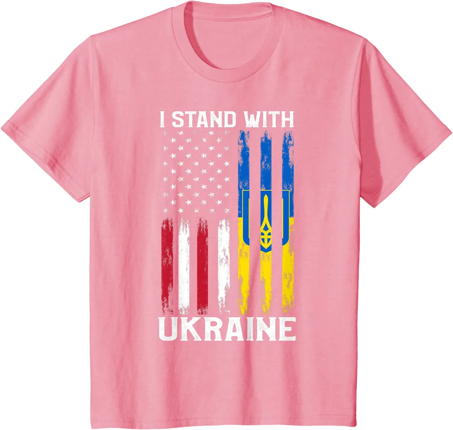 I Stand With Ukraine Flag American USA Flag Support Ukraine T-Shirt