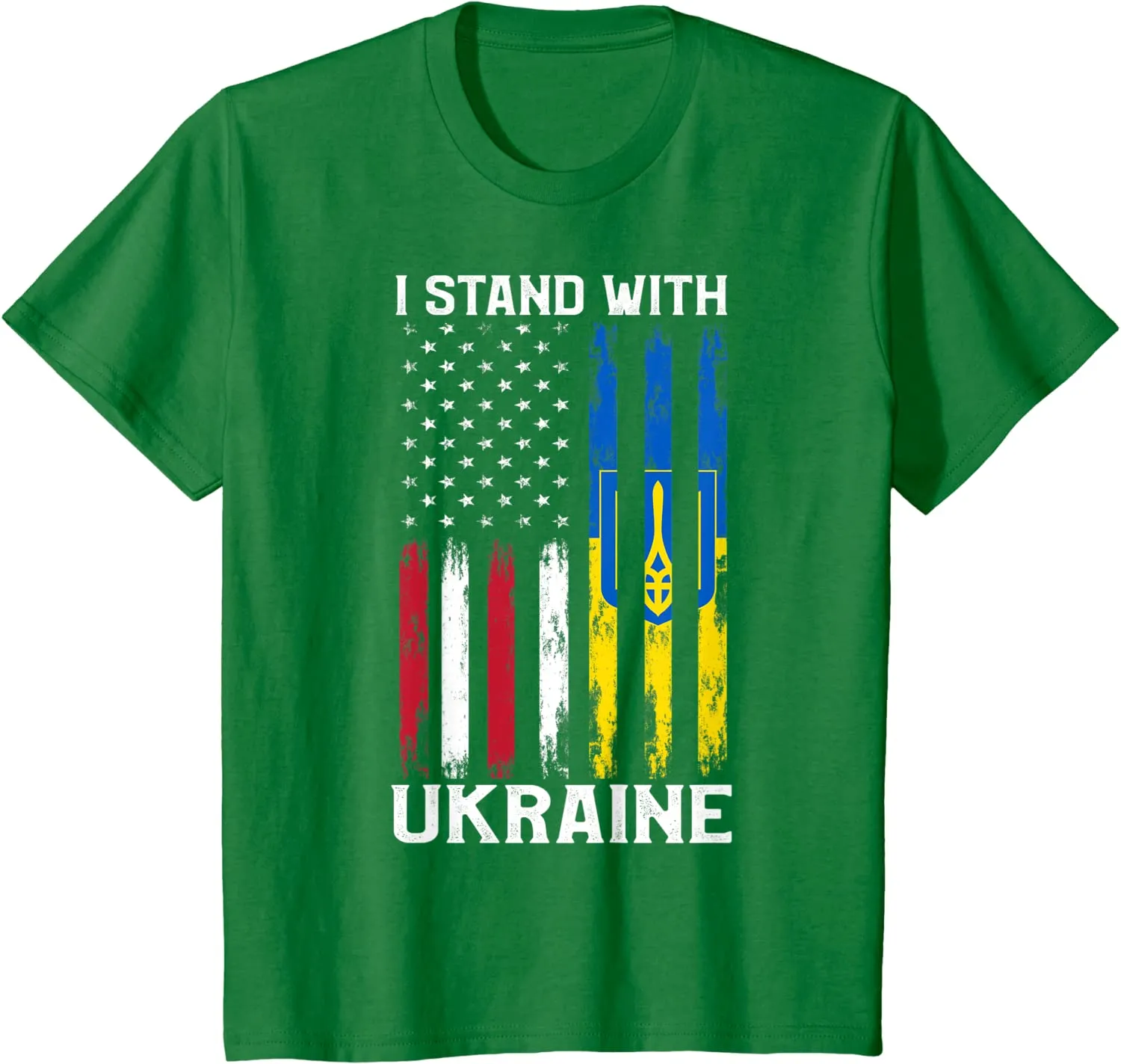 I Stand With Ukraine Flag American USA Flag Support Ukraine T-Shirt