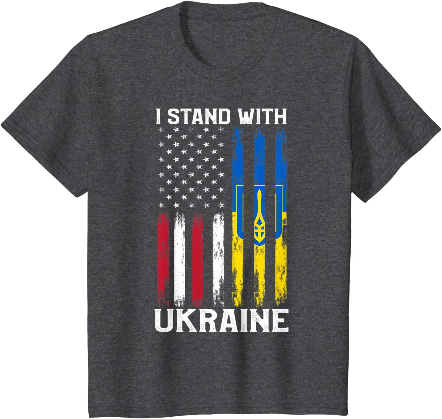 I Stand With Ukraine Flag American USA Flag Support Ukraine T-Shirt