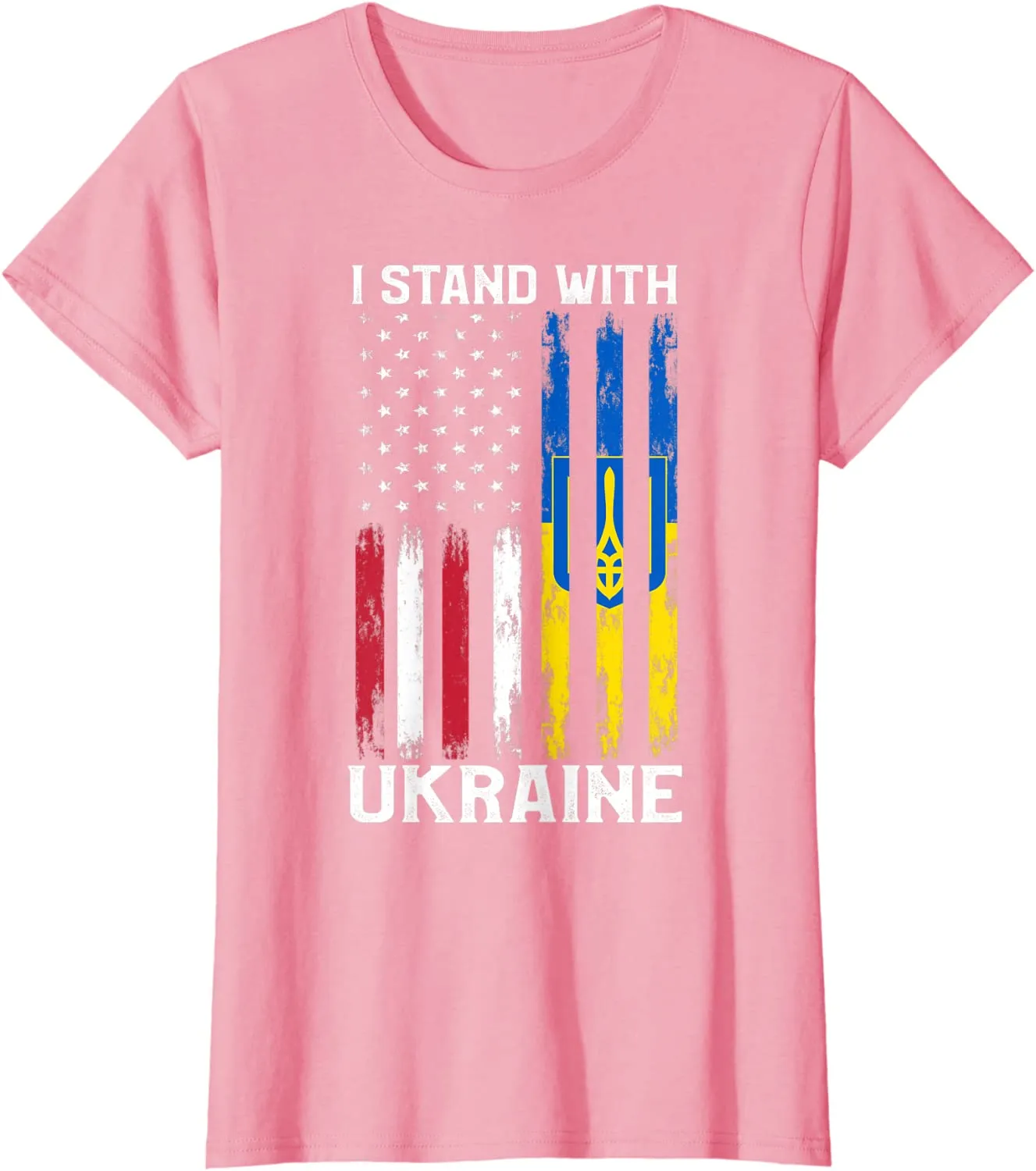 I Stand With Ukraine Flag American USA Flag Support Ukraine T-Shirt