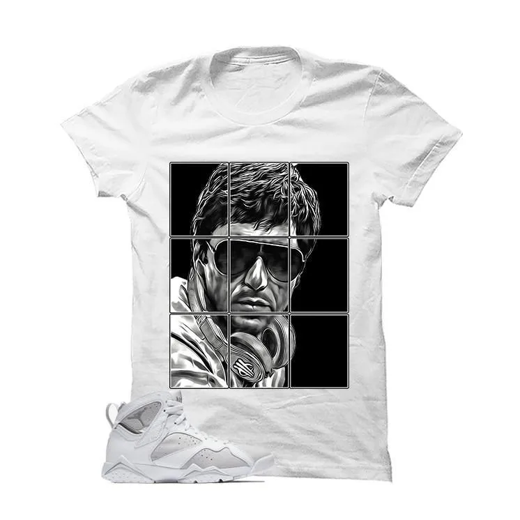 Jordan 7 White Metallic Silver Pure Money White T Shirt (Pacino)