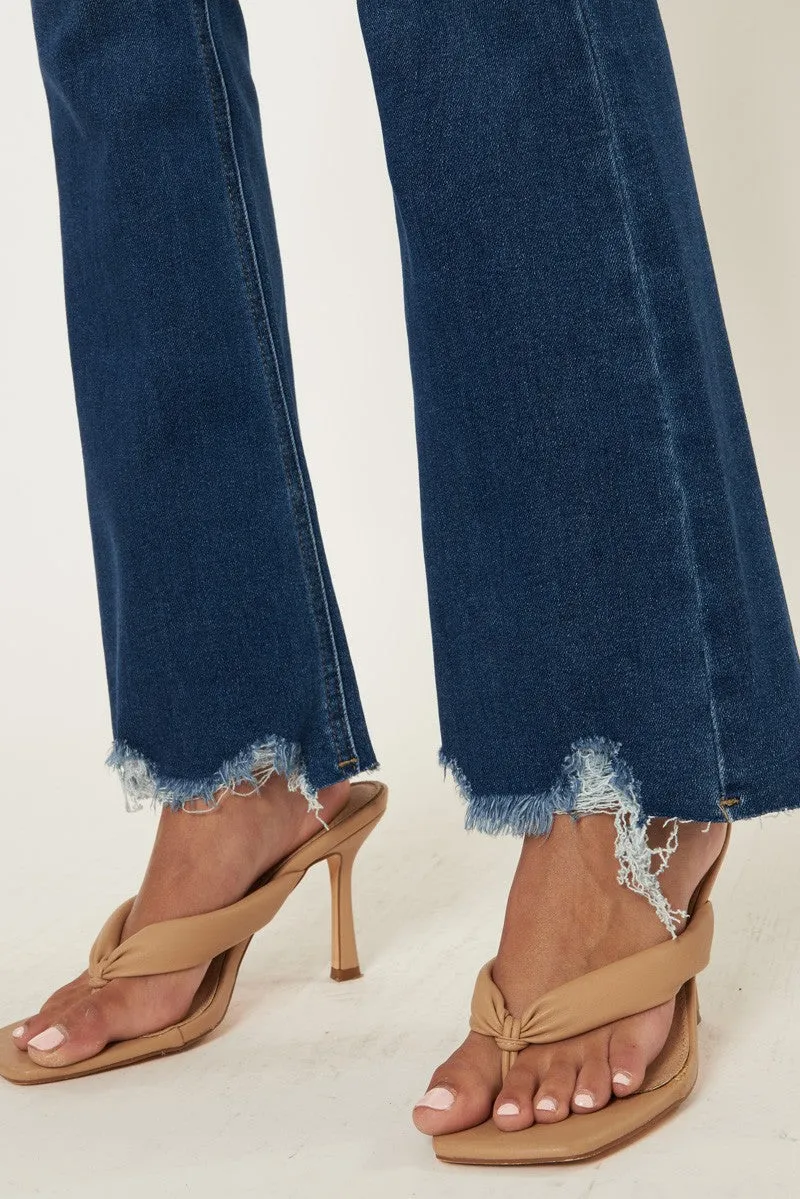 Kan Can Dark Wash High Rise Bootcut Jeans