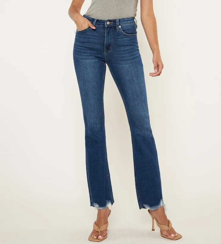 Kan Can Dark Wash High Rise Bootcut Jeans