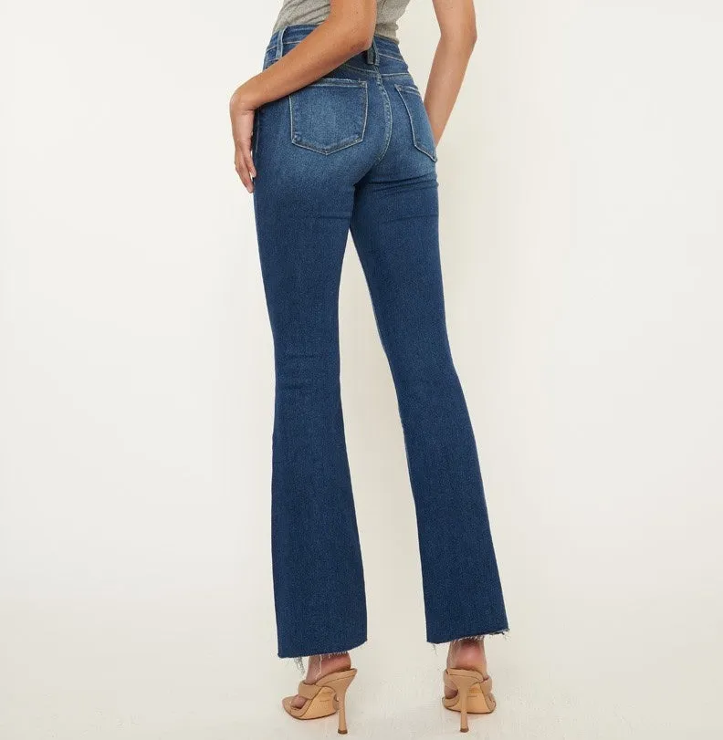 Kan Can Dark Wash High Rise Bootcut Jeans