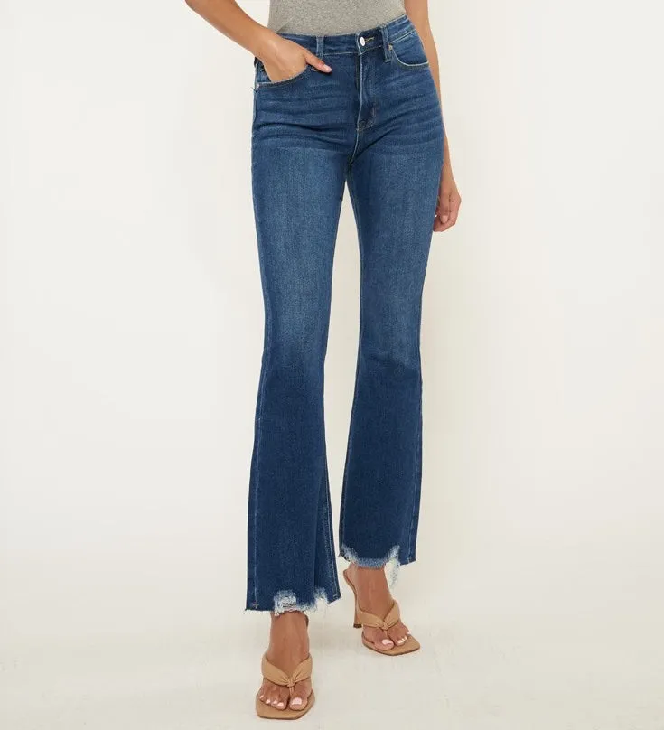 Kan Can Dark Wash High Rise Bootcut Jeans