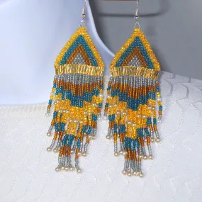 Langley Native Pattern Fringe Earrings