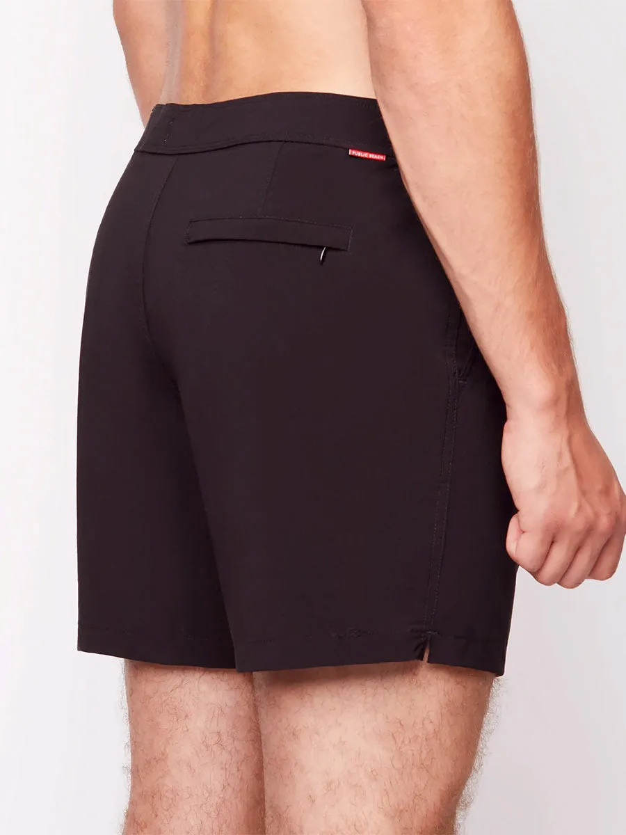 Lifeguard Swim Shorts w/Lining (Black)