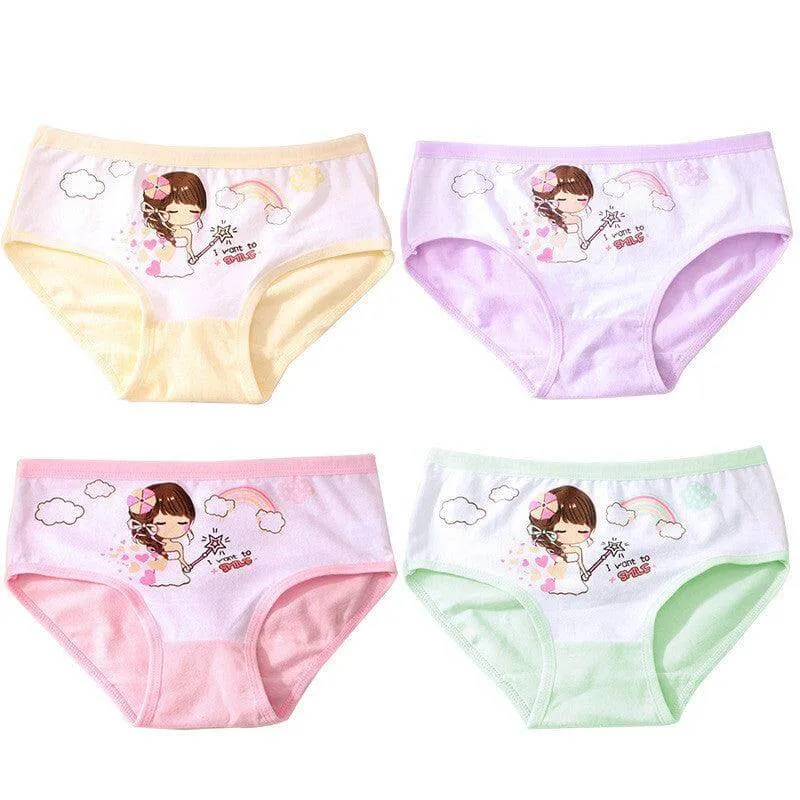 Magic Princess Girls' Pure Cotton Boxer Underwear for Kids