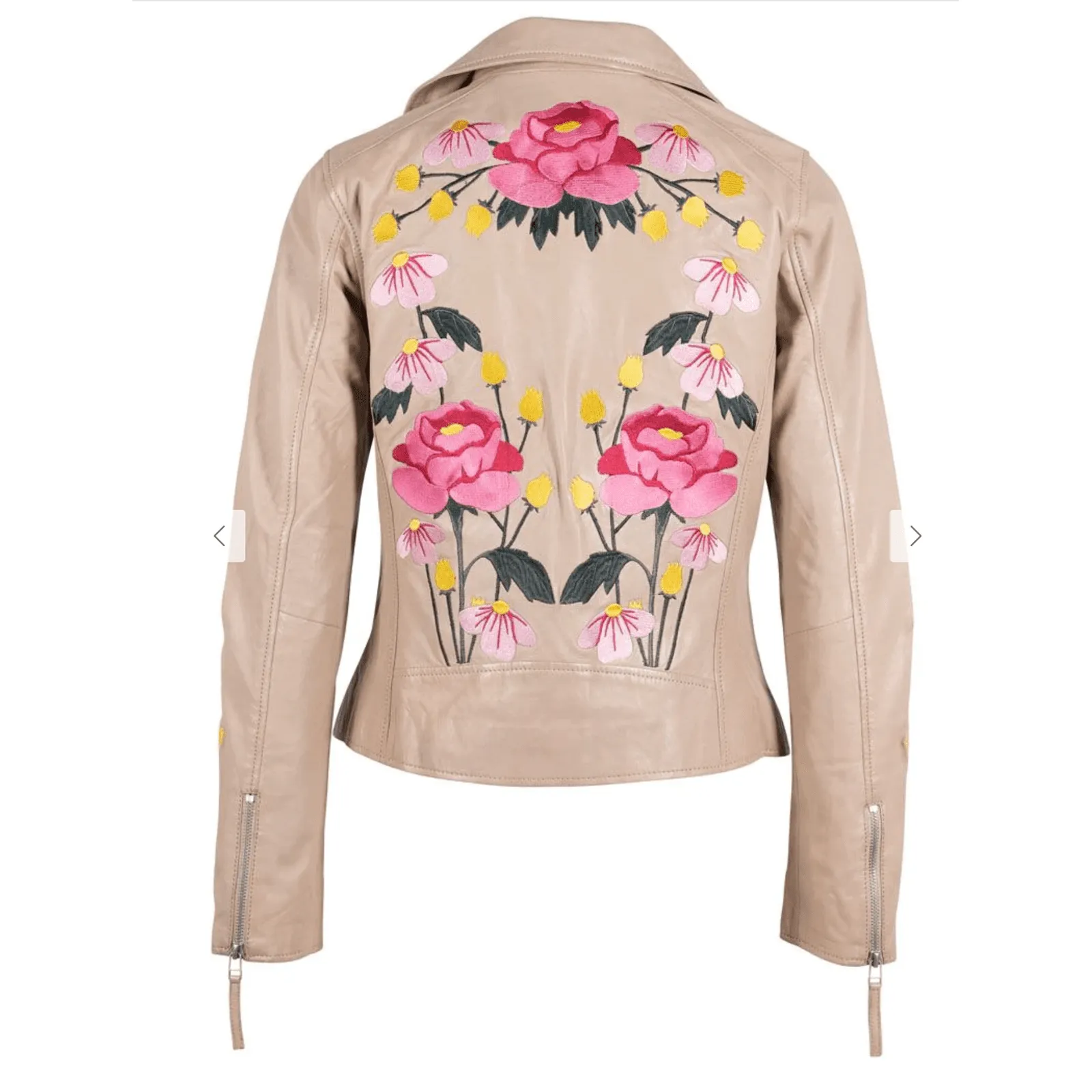 Mauritius Peonie RF Leather Jacket in Light Beige