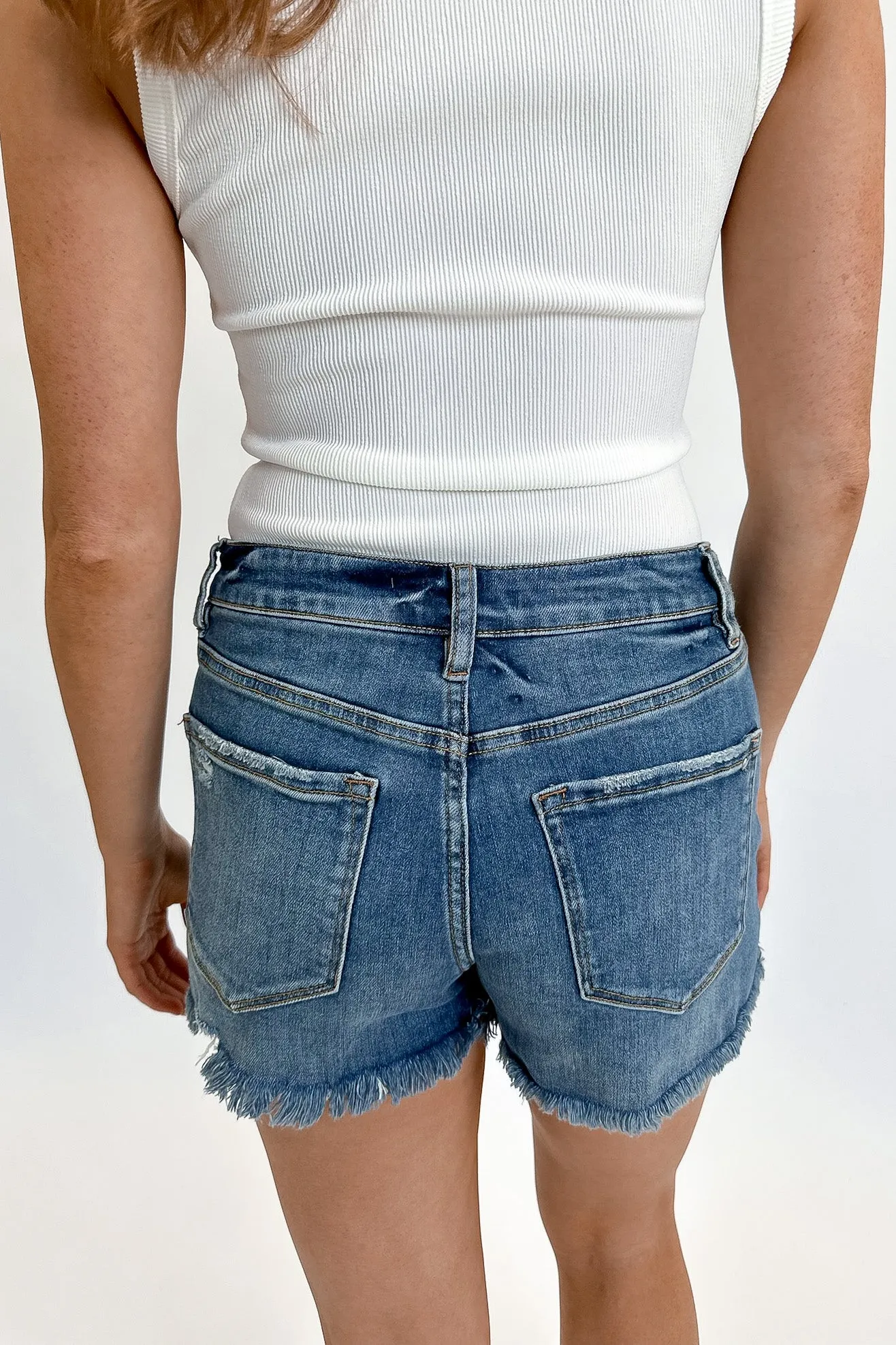 Mid Rise Classic Denim Shorts