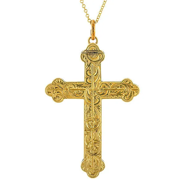 Mid Victorian Cross Locket Pendant