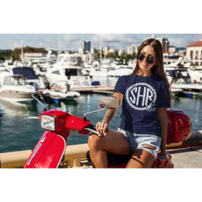 Monogrammed Rope & Anchor Custom T-Shirt