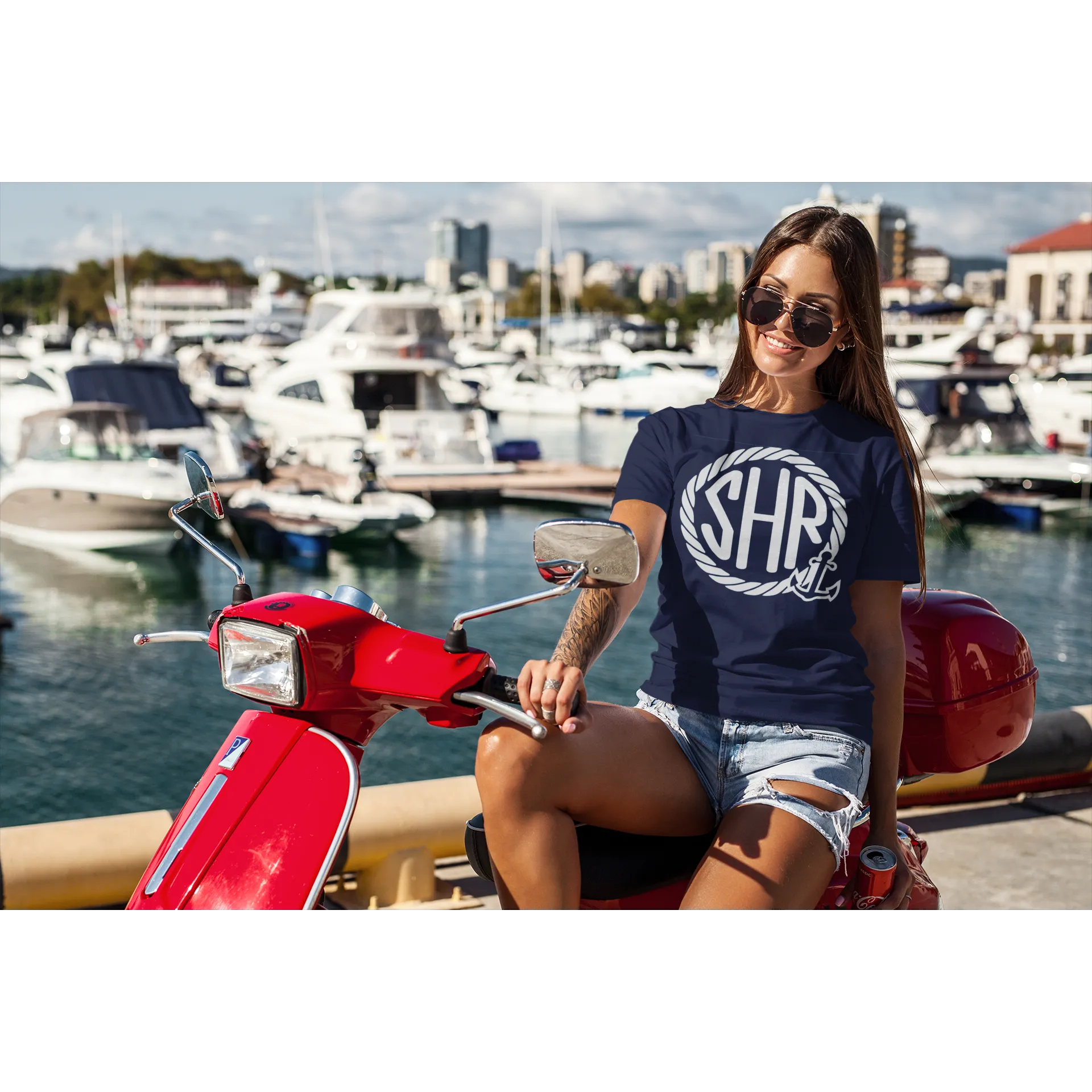 Monogrammed Rope & Anchor Custom T-Shirt