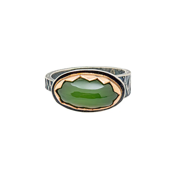 Montana Jade in Sterling and Rose Gold - size 7.5