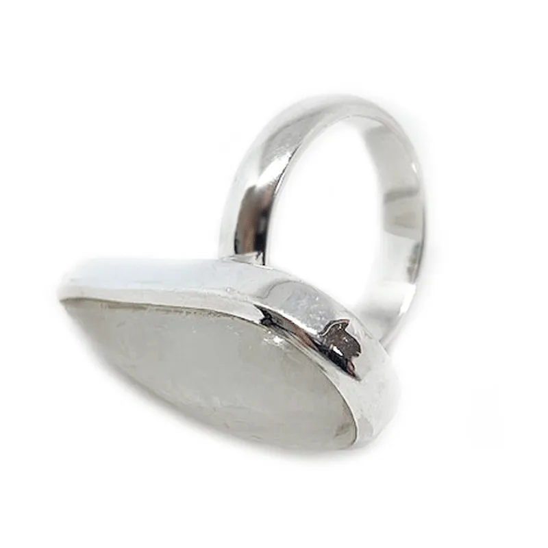 Moonstone Classic Teardrop Silver Ring