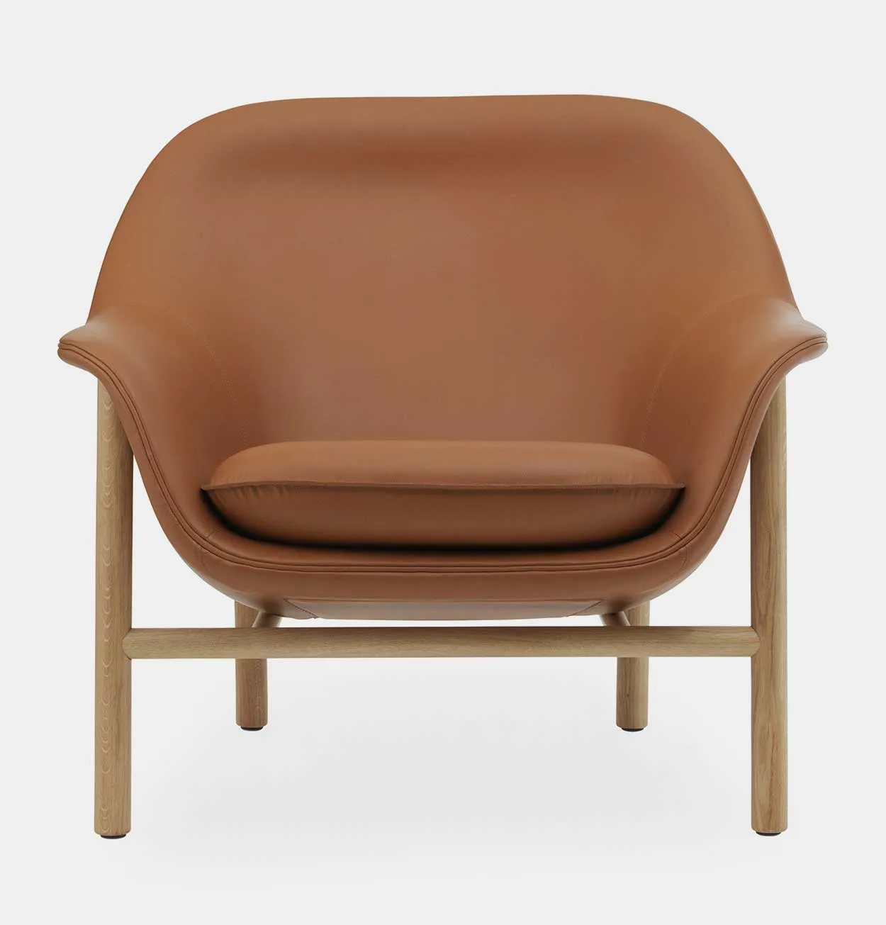 Normann Copenhagen Drape Lounge Chair Low Oak Ultra Leather