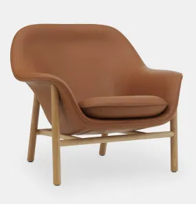 Normann Copenhagen Drape Lounge Chair Low Oak Ultra Leather