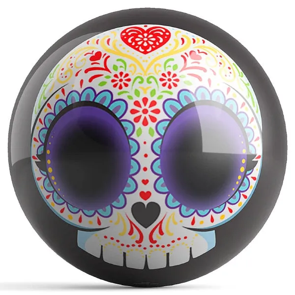 Ontheballbowling Black Sugar Skull Bowling Ball by Brandon Starr