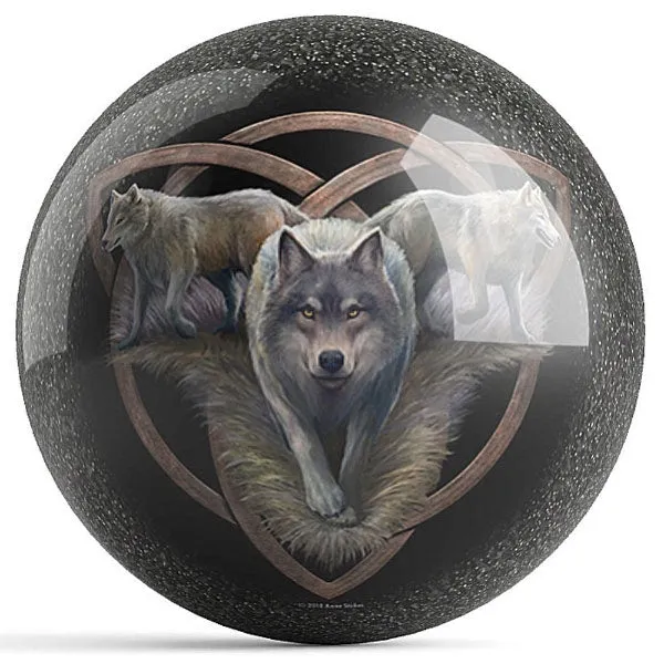 Ontheballbowling Wolf Trio/Night Forest Bowling Ball by Anne Stokes