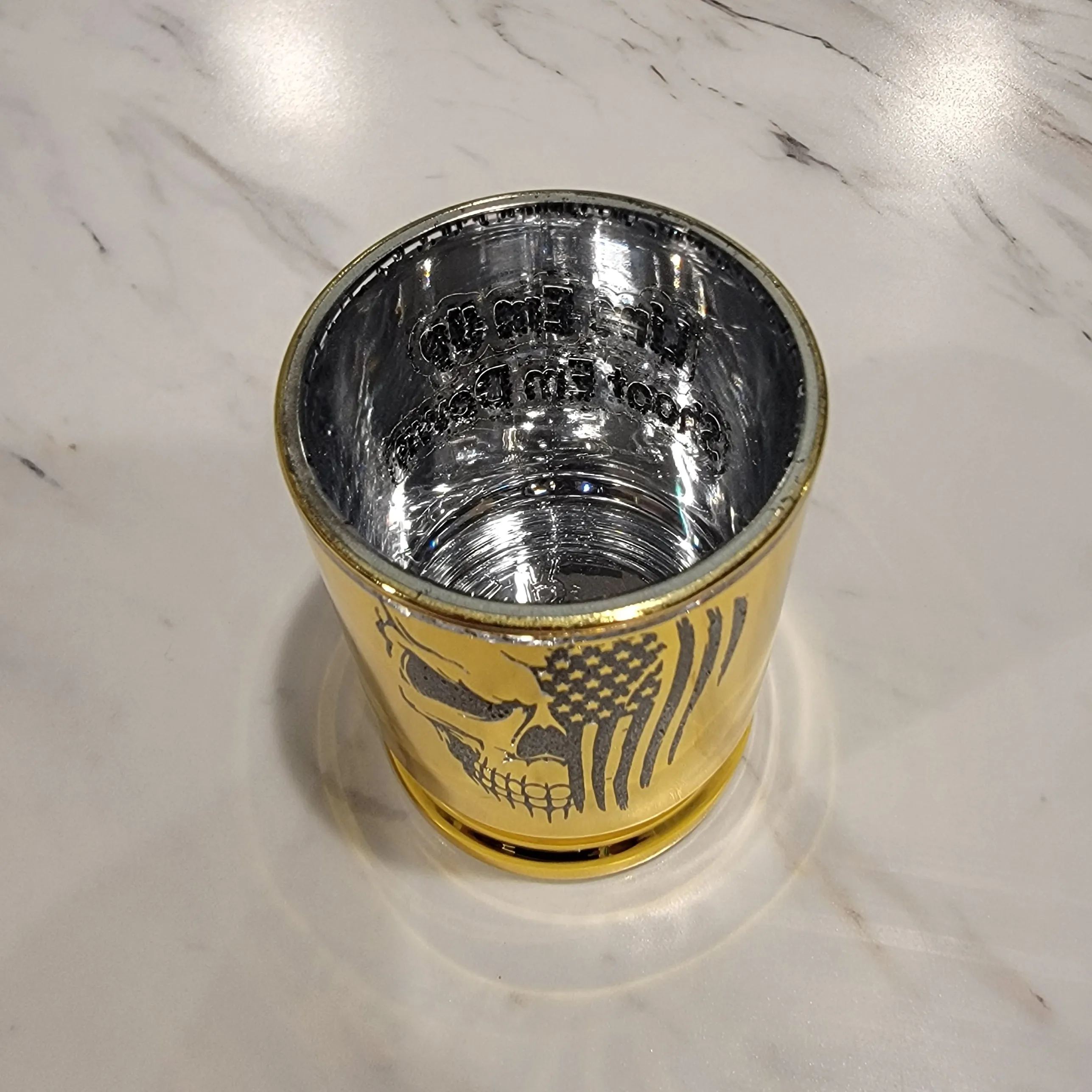 Personalized Shot Glass - .50 Caliber Shell - Photo and Engraved Shot Glass