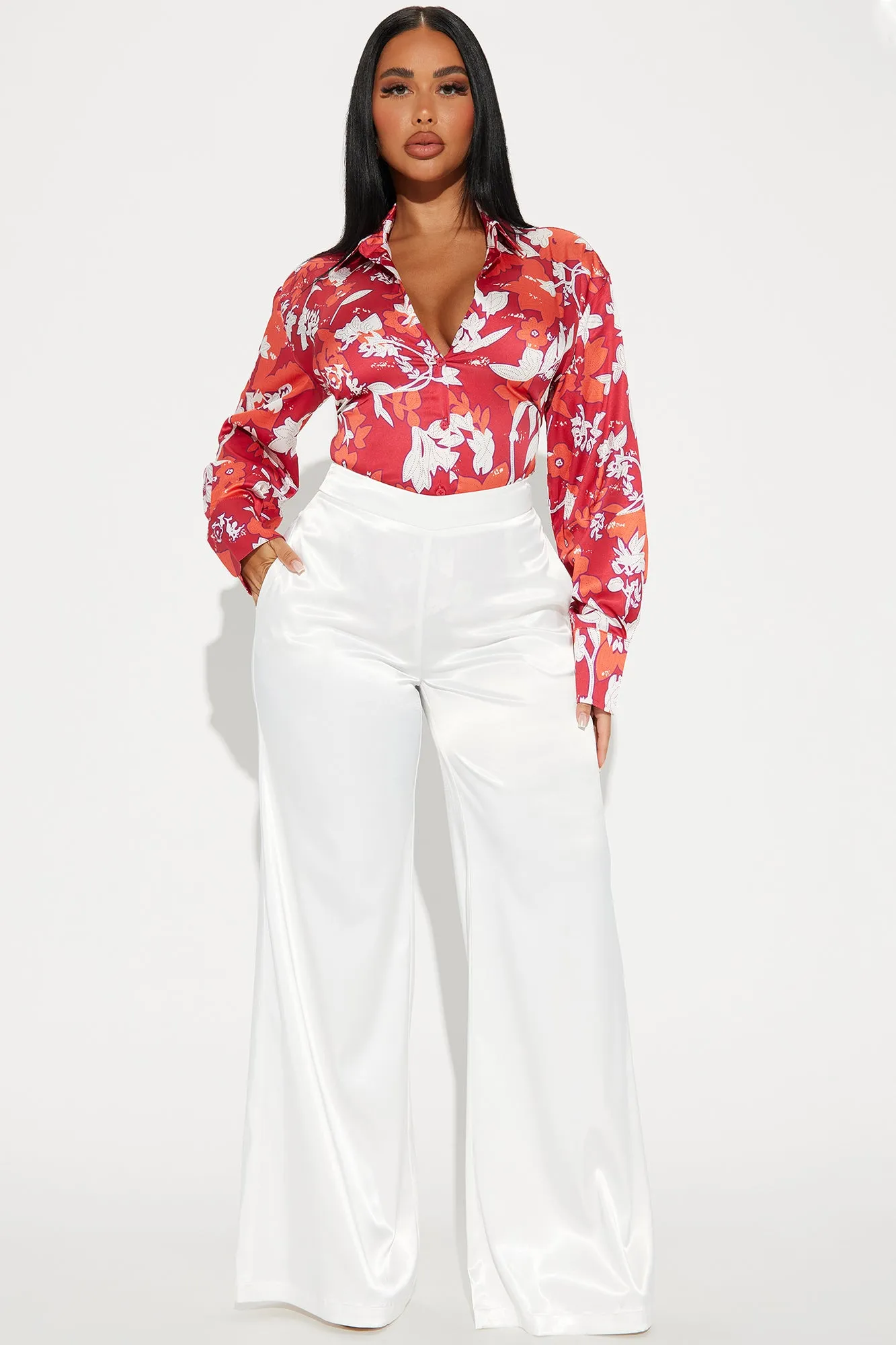 Places To Be Floral Shirt - Red/combo