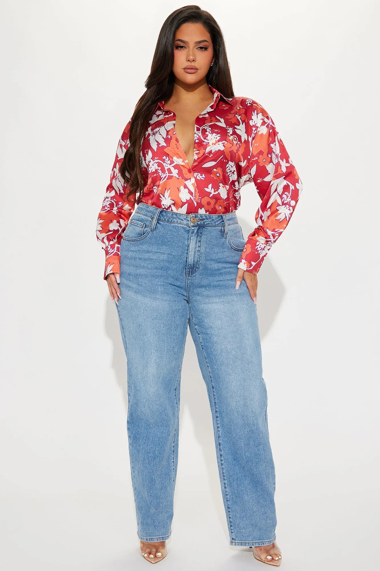 Places To Be Floral Shirt - Red/combo