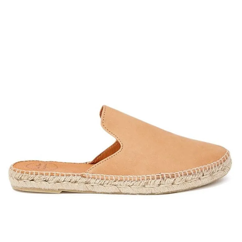 Plain Leather Mules Style Espadrille for Women - Ona-P