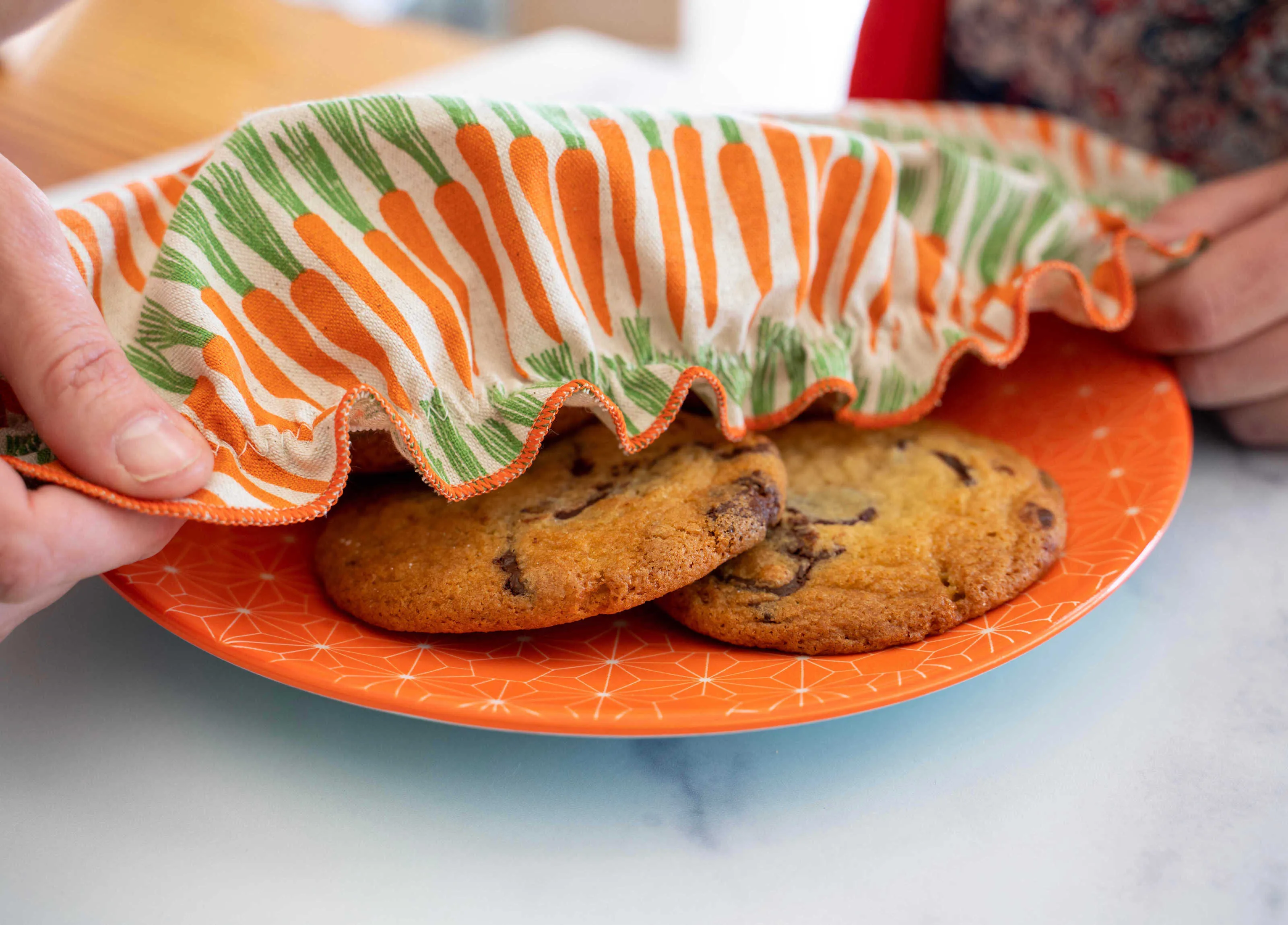 Reusable Bowl Cover- Carrot and Pomegranate