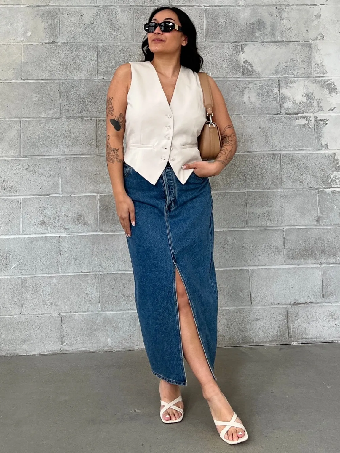 ROLLA'S Chicago Denim Maxi Skirt