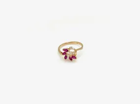 Ruby & Diamond Spiral Ring (14K, 6.25)