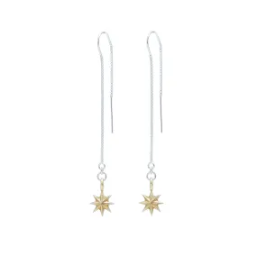 Shooting Star Earrings - Yellow Bronze