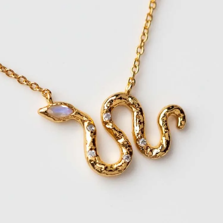 Slither Necklace in Moonstone