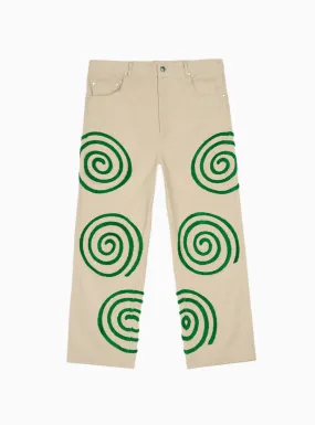 Swirls Twill Trousers Khaki