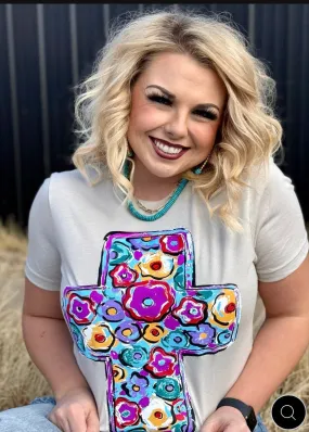 The Callie’s Easter Floral Cross Tee