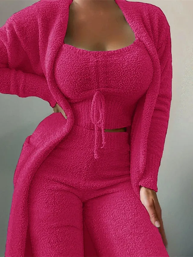 Ultimate Comfort 3-Piece Women's Fleece Pajama Ensemble