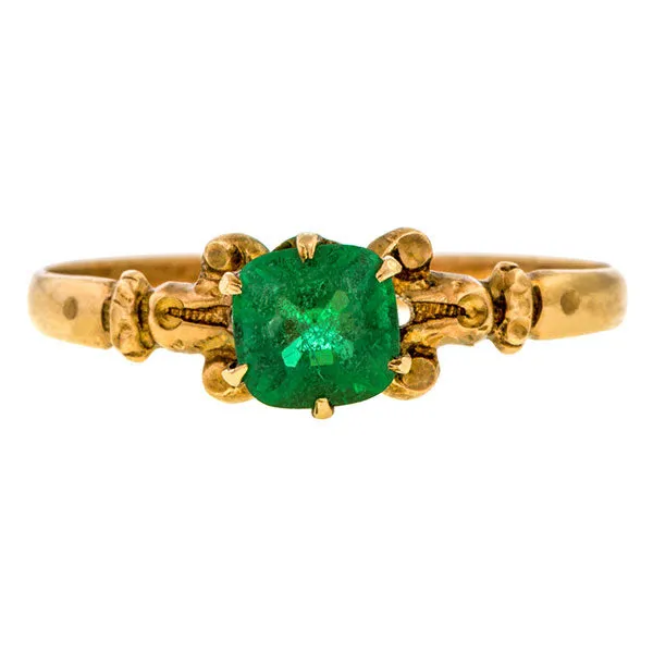 Victorian Emerald Solitaire Ring