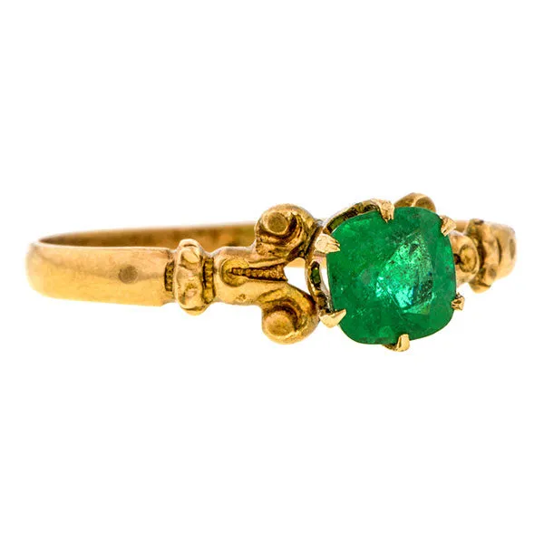 Victorian Emerald Solitaire Ring