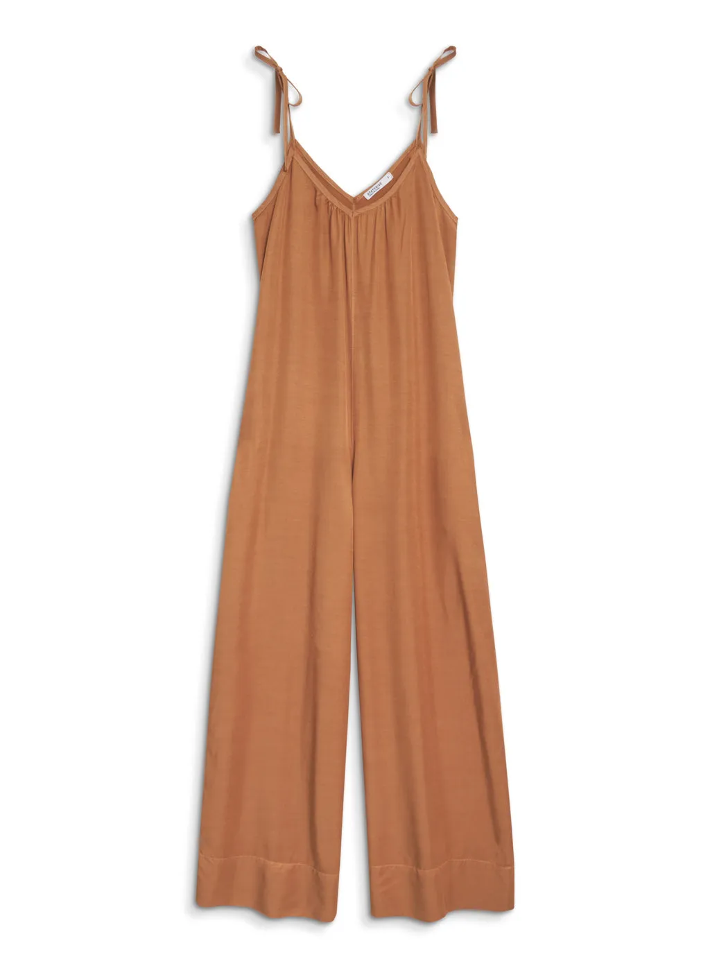 Viscose Satin Jumpsuit in Cafe