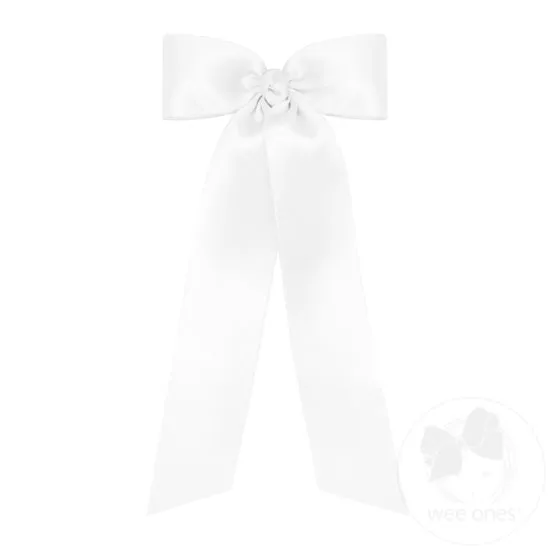 Wee Ones Bows - Bowtie Medium - French Satin White