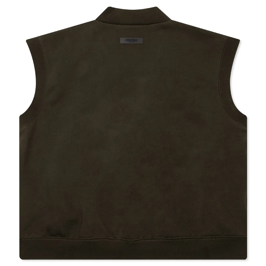 Women's V Neck Vest - Off Black